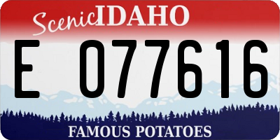 ID license plate E077616