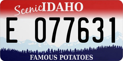 ID license plate E077631