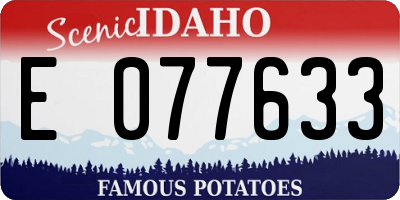 ID license plate E077633