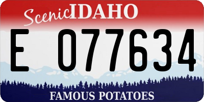 ID license plate E077634