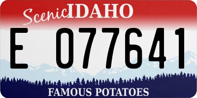 ID license plate E077641
