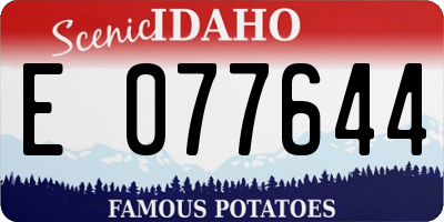 ID license plate E077644