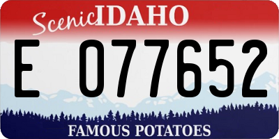ID license plate E077652