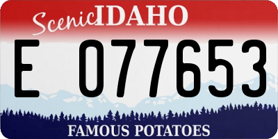 ID license plate E077653