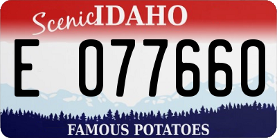 ID license plate E077660