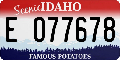 ID license plate E077678