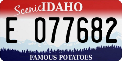ID license plate E077682