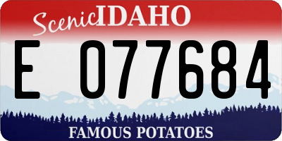 ID license plate E077684