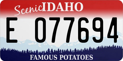 ID license plate E077694
