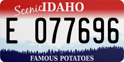 ID license plate E077696