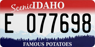 ID license plate E077698