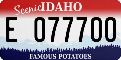 ID license plate E077700