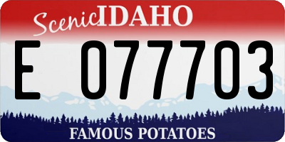 ID license plate E077703