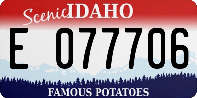 ID license plate E077706