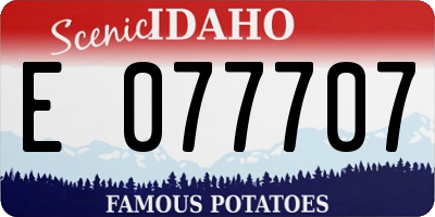 ID license plate E077707