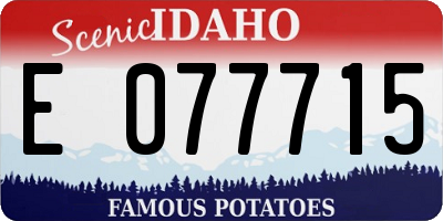 ID license plate E077715