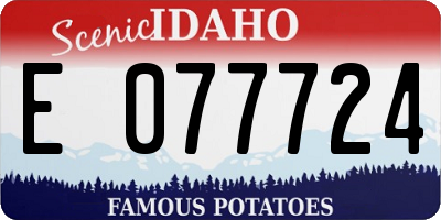 ID license plate E077724