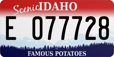 ID license plate E077728