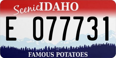 ID license plate E077731