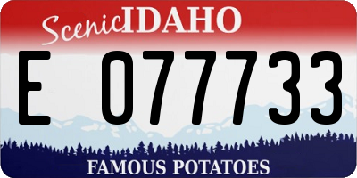 ID license plate E077733