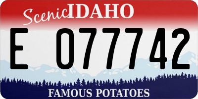ID license plate E077742