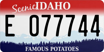 ID license plate E077744