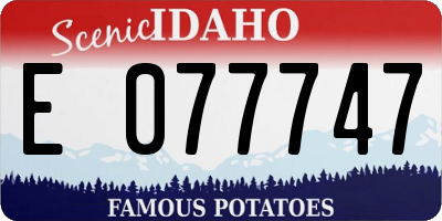 ID license plate E077747