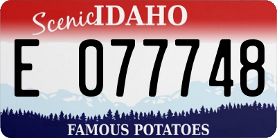 ID license plate E077748
