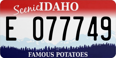 ID license plate E077749