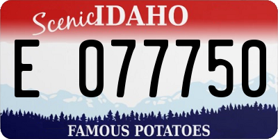 ID license plate E077750