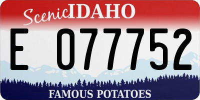 ID license plate E077752