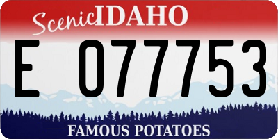 ID license plate E077753