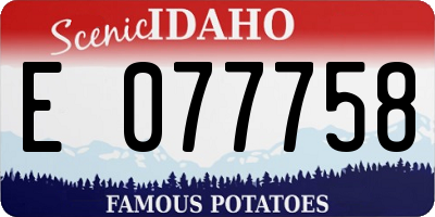 ID license plate E077758