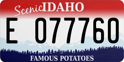 ID license plate E077760