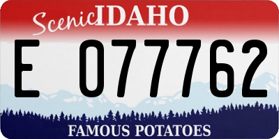 ID license plate E077762