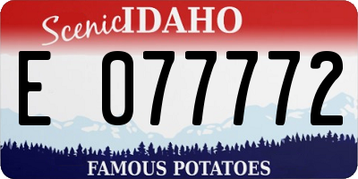 ID license plate E077772