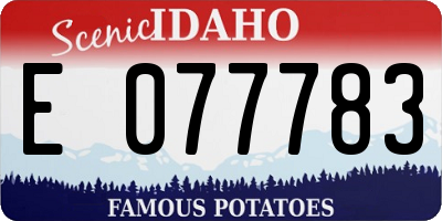 ID license plate E077783