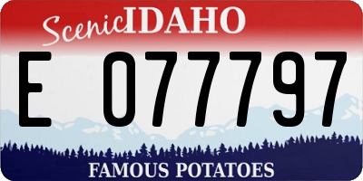 ID license plate E077797