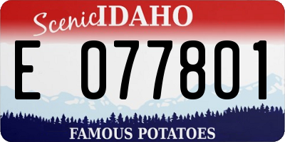 ID license plate E077801
