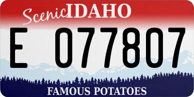 ID license plate E077807