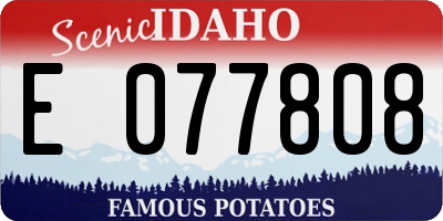 ID license plate E077808