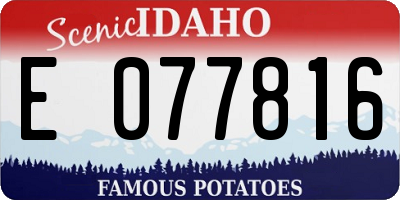 ID license plate E077816