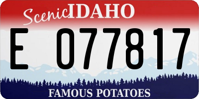 ID license plate E077817