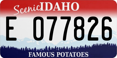 ID license plate E077826