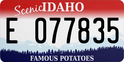 ID license plate E077835