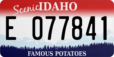 ID license plate E077841