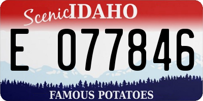 ID license plate E077846