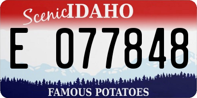 ID license plate E077848
