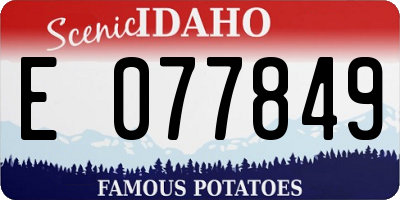 ID license plate E077849