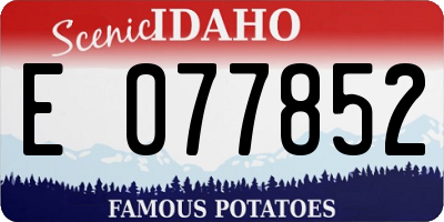 ID license plate E077852